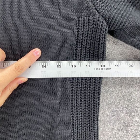 Calvin Klein Sweater Pullover Women M Medium Black Knit V-Neck Long Sleeve - Picture 7 of 9